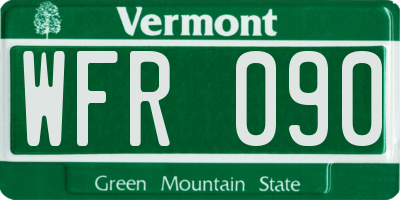 VT license plate WFR090