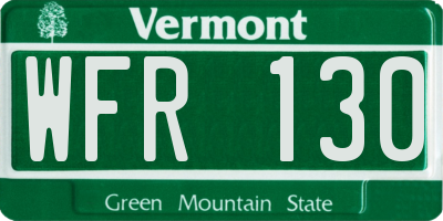 VT license plate WFR130