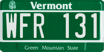 VT license plate WFR131
