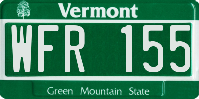 VT license plate WFR155