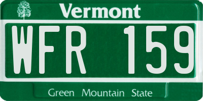 VT license plate WFR159