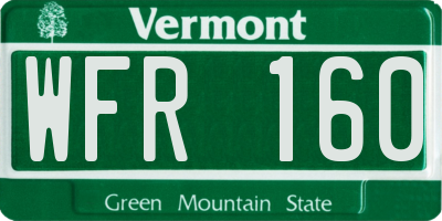 VT license plate WFR160