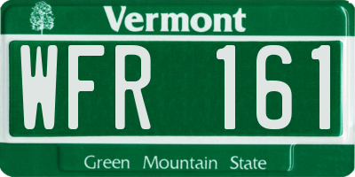 VT license plate WFR161