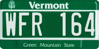 VT license plate WFR164