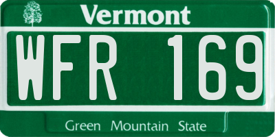 VT license plate WFR169