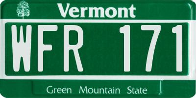 VT license plate WFR171