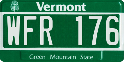 VT license plate WFR176
