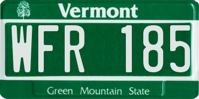 VT license plate WFR185