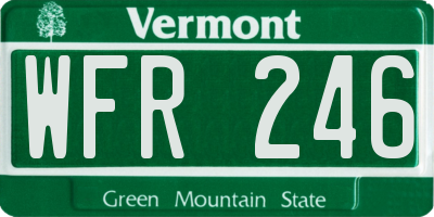 VT license plate WFR246