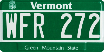 VT license plate WFR272