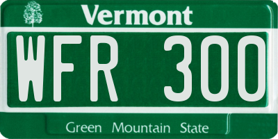 VT license plate WFR300