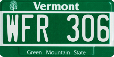 VT license plate WFR306