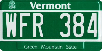 VT license plate WFR384