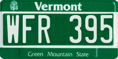 VT license plate WFR395