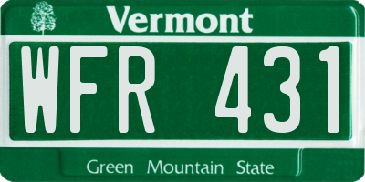 VT license plate WFR431