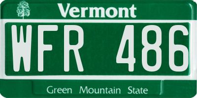 VT license plate WFR486