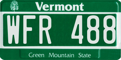 VT license plate WFR488