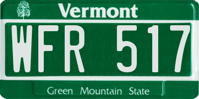 VT license plate WFR517