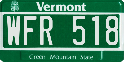 VT license plate WFR518