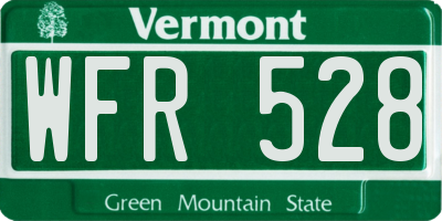 VT license plate WFR528
