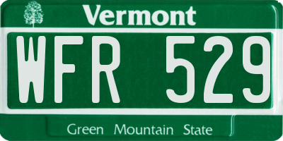 VT license plate WFR529