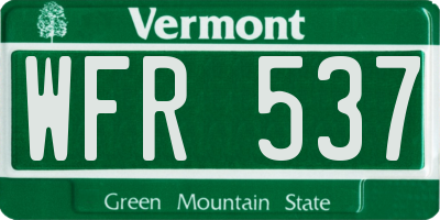 VT license plate WFR537