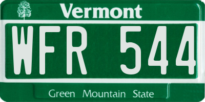 VT license plate WFR544