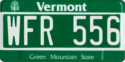 VT license plate WFR556