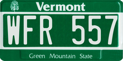 VT license plate WFR557