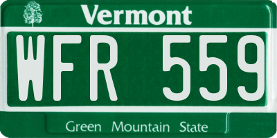VT license plate WFR559