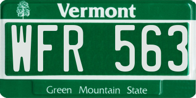 VT license plate WFR563