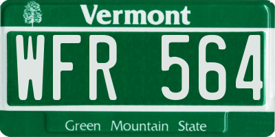 VT license plate WFR564