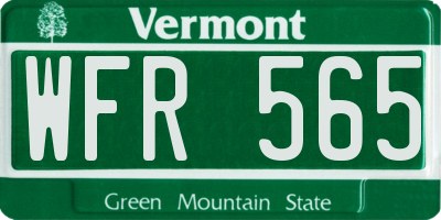VT license plate WFR565