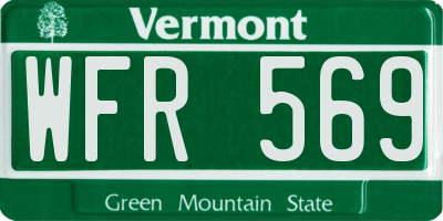 VT license plate WFR569