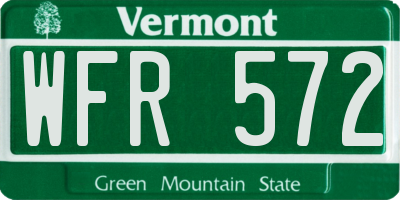 VT license plate WFR572