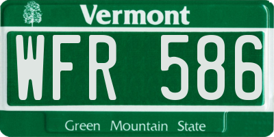 VT license plate WFR586