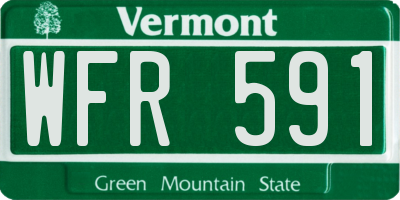 VT license plate WFR591