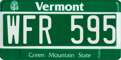 VT license plate WFR595