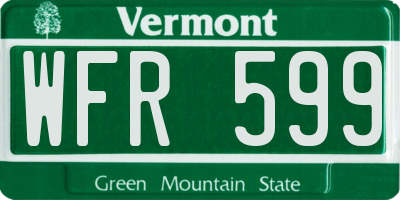 VT license plate WFR599