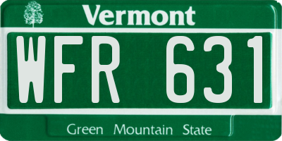 VT license plate WFR631
