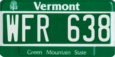 VT license plate WFR638