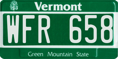 VT license plate WFR658