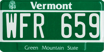 VT license plate WFR659