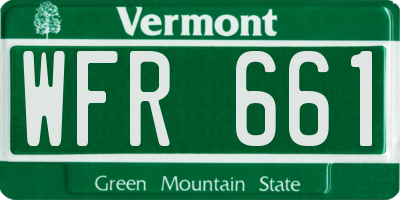 VT license plate WFR661