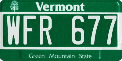 VT license plate WFR677