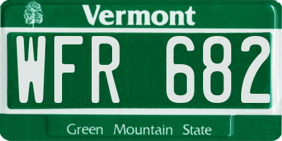 VT license plate WFR682