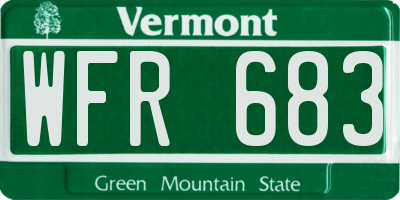 VT license plate WFR683