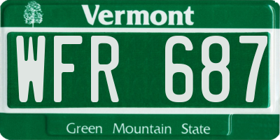 VT license plate WFR687