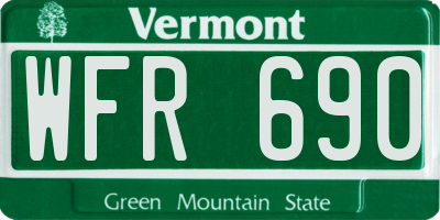 VT license plate WFR690