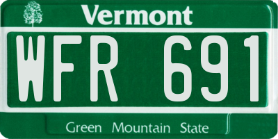 VT license plate WFR691